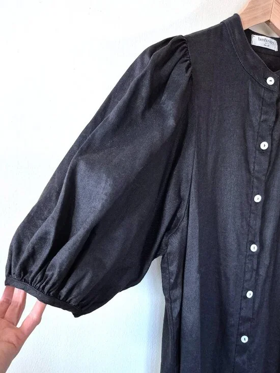 Lanhtropy Bubble Linen Midi Dress 100% Organic Linen - Picture 10 of 11